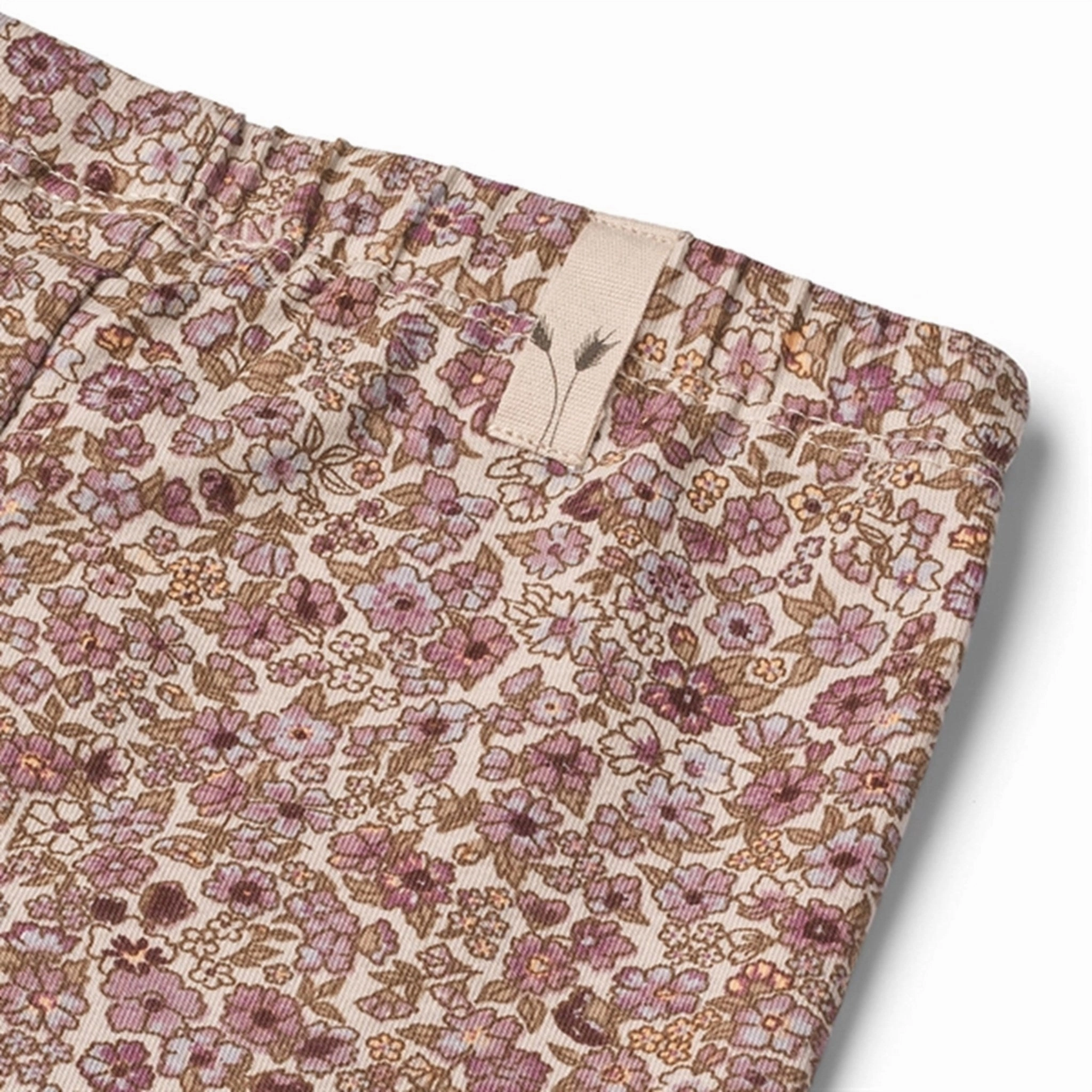 Laser Cut Edges Wheat Grey Rose Flowers Jules Jersey Leggings