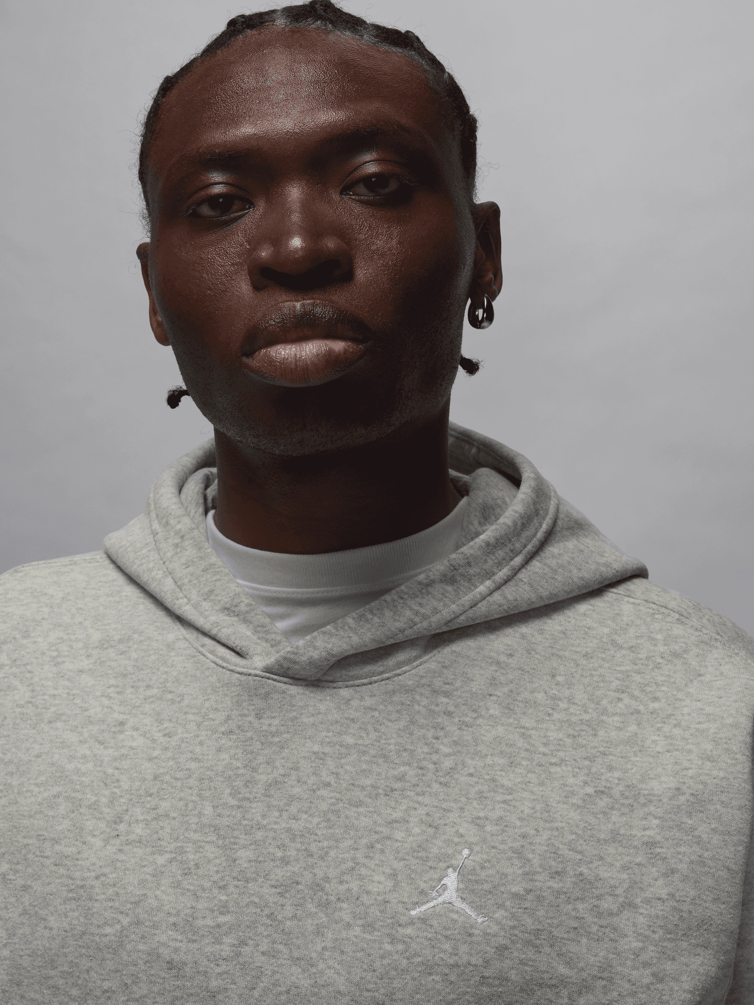 Jordan Brooklyn Fleece Hoodie Removable Hood Layered Look