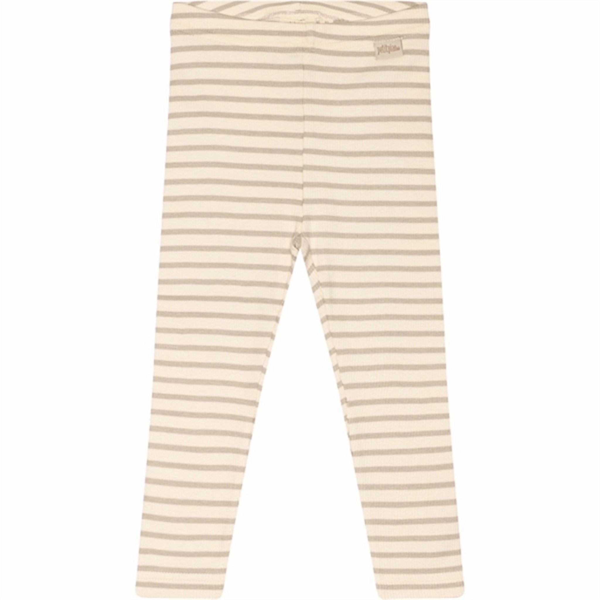 Petit Piao? Soft Sand/Off White Leggings Modal Striped All Style