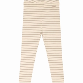 Petit Piao? Soft Sand/Off White Leggings Modal Striped All Style