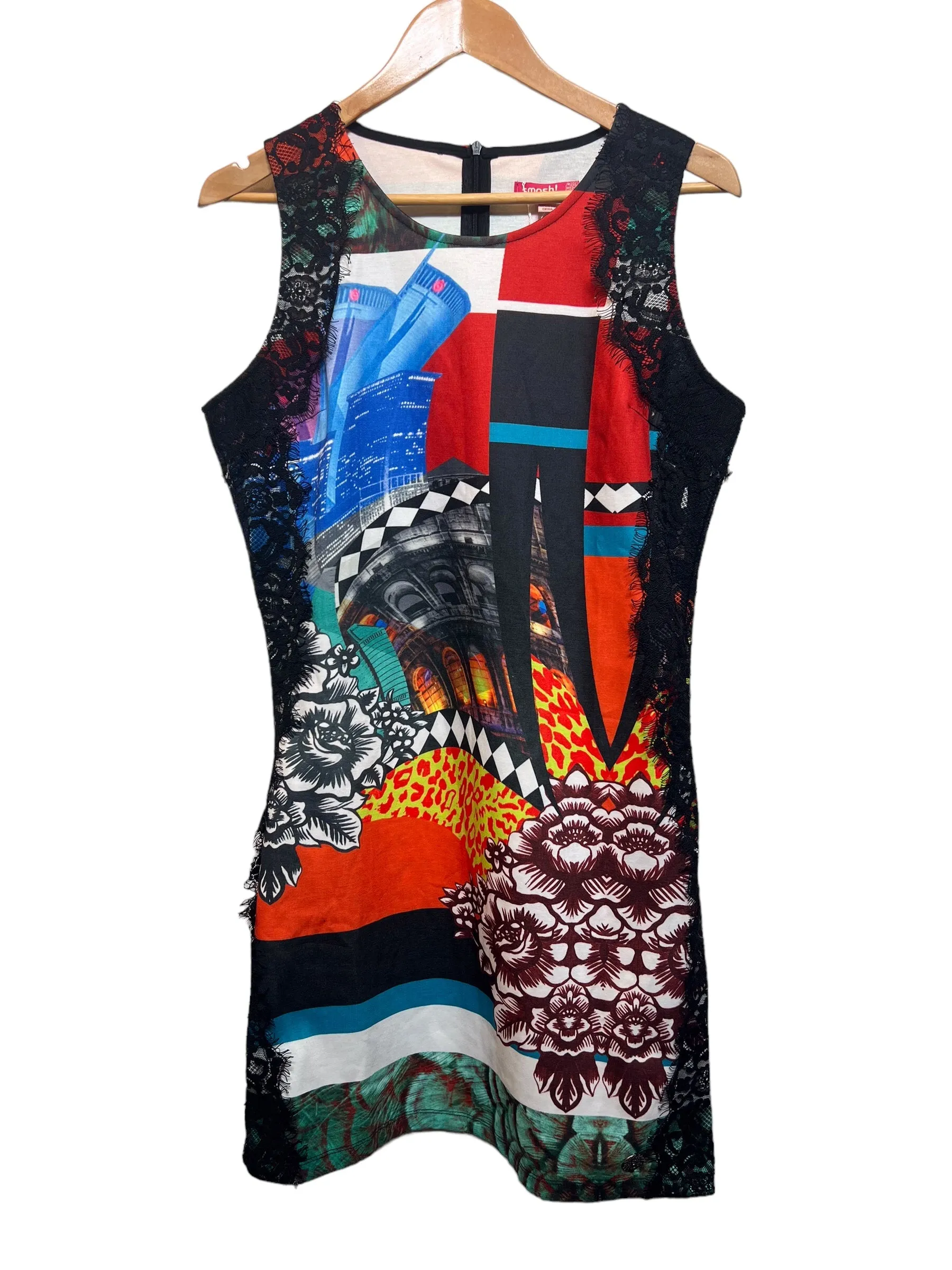 Lace Ease Soft Layering Smash! Women's Red Black Dress (Size L)