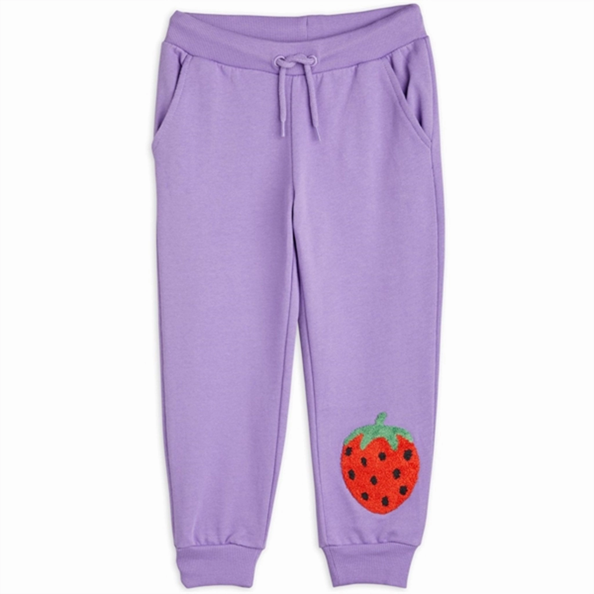 NonSlip Inner Grip AbrasionResistant Material Mini Rodini Strawberries Emb Sweatpants Purple