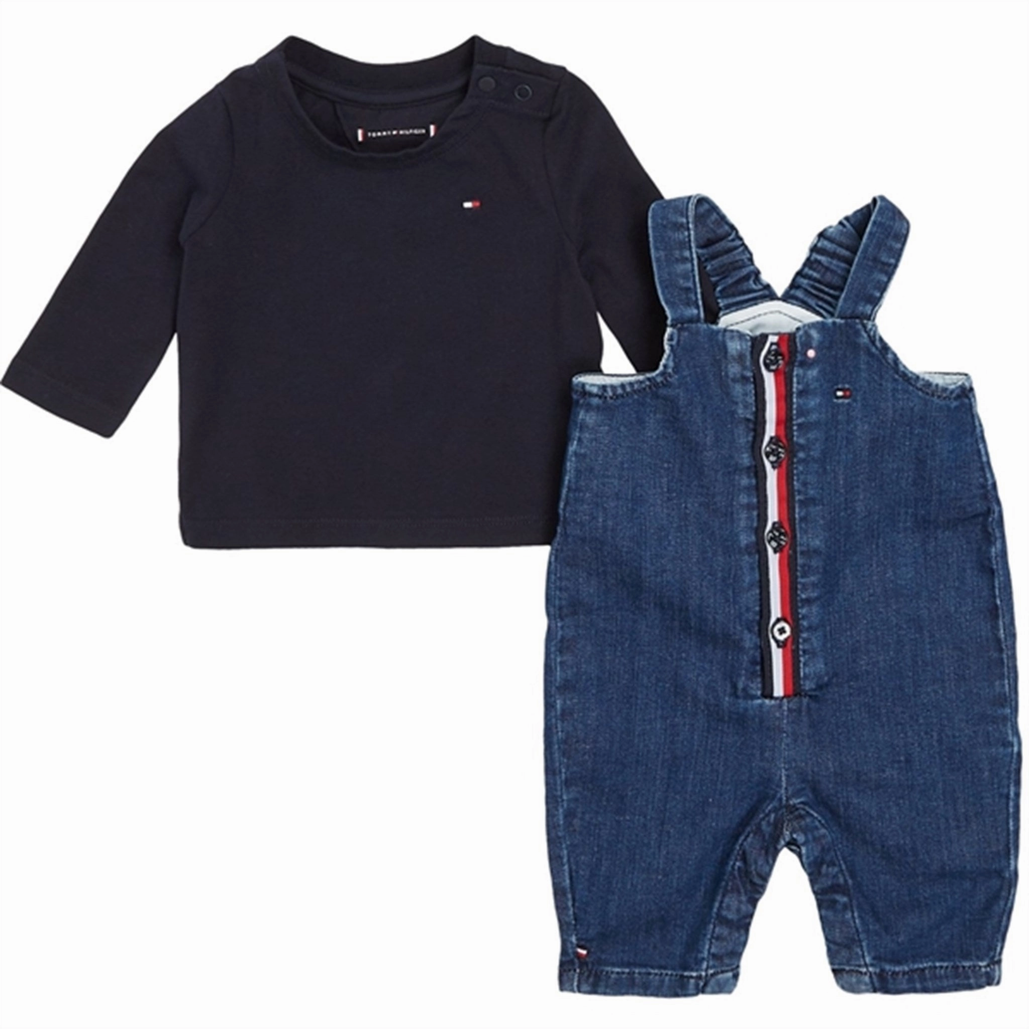 SecureClosureSystem Reinforced Knees Tommy Hilfiger Baby Dungaree Set Desert Sky