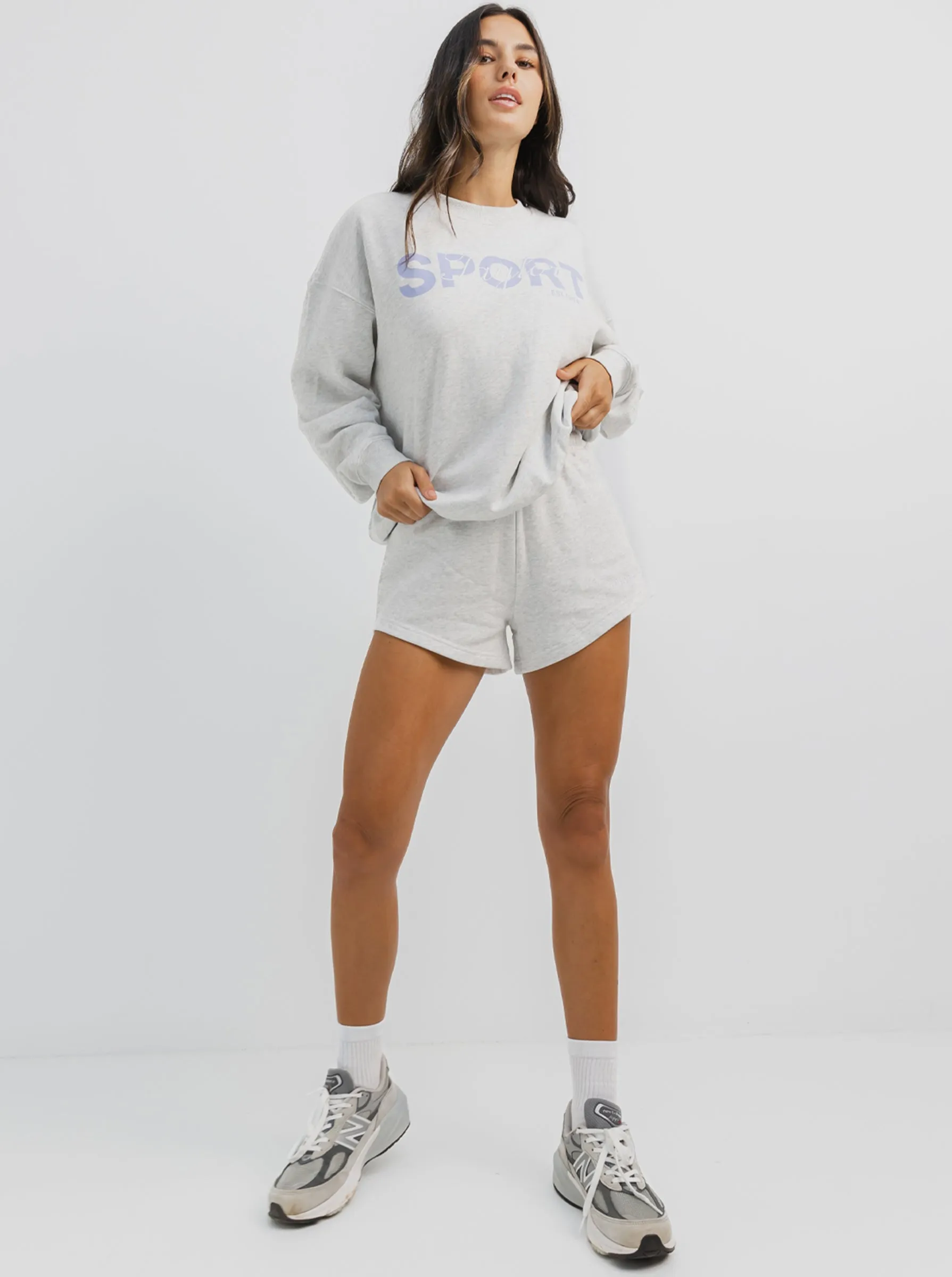 Heritage Crew In Snow Marle gym clothes Quilted Panels