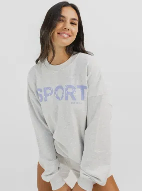 Heritage Crew In Snow Marle V-Neck