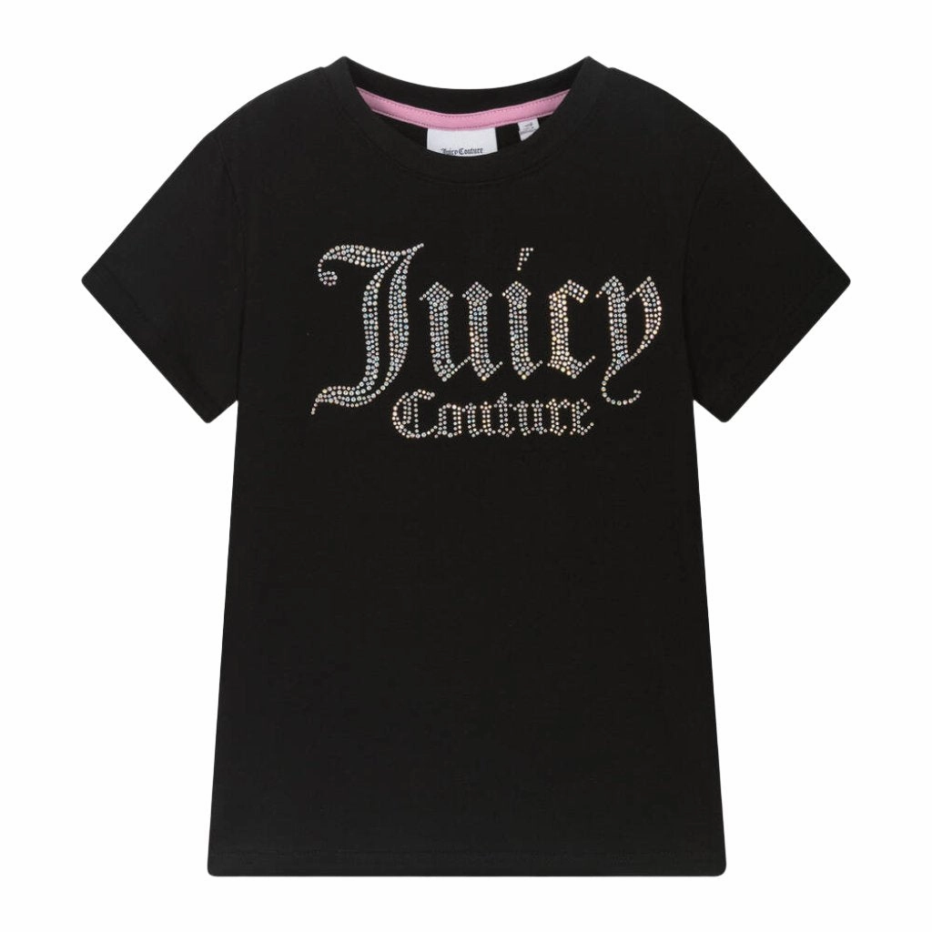 Juicy Couture Diamante Fitted Tee Junior Versatile Design Simple Fit