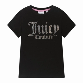 Juicy Couture Diamante Fitted Tee Junior long sleeved Zip Up