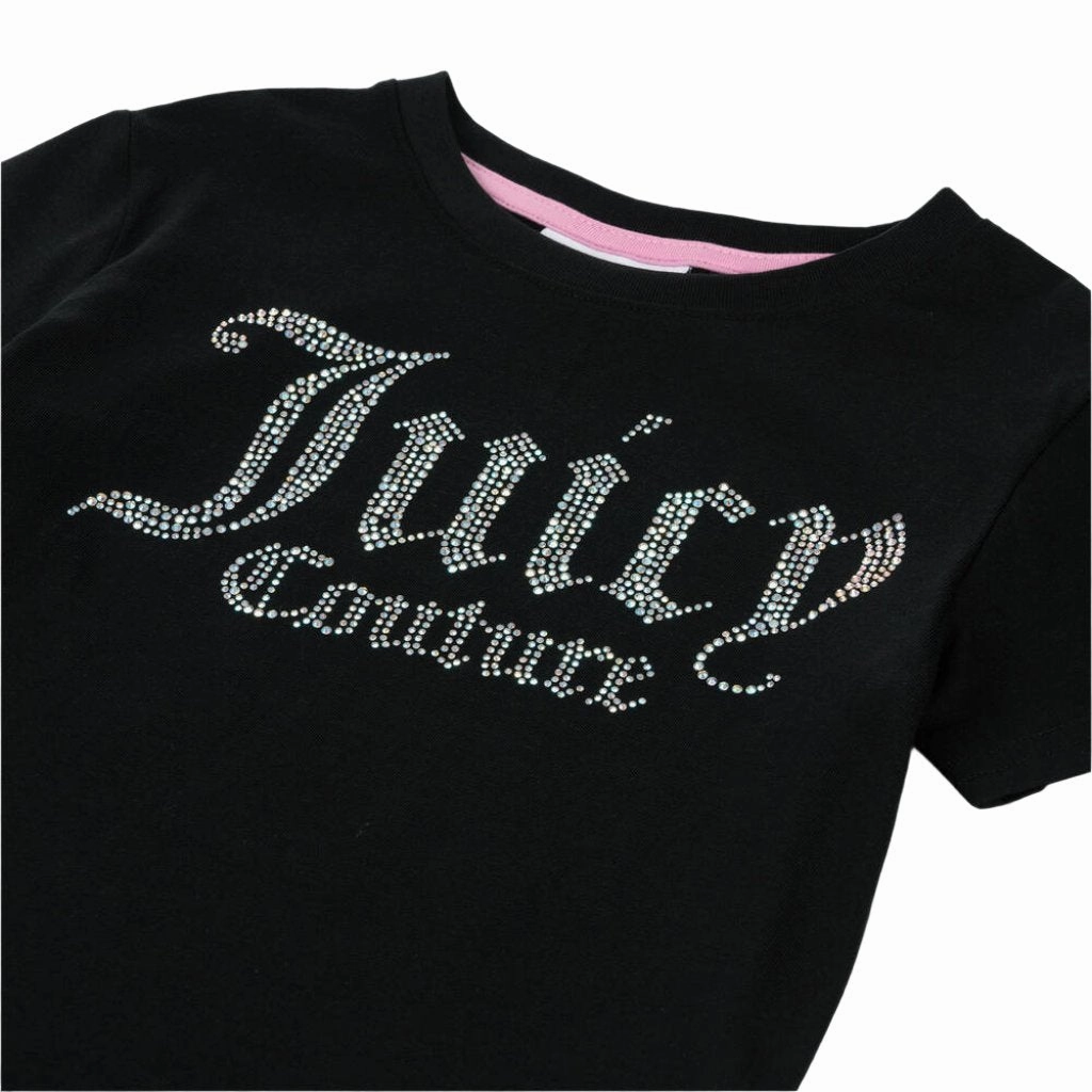 NonIrritating Fabric Juicy Couture Diamante Fitted Tee Junior