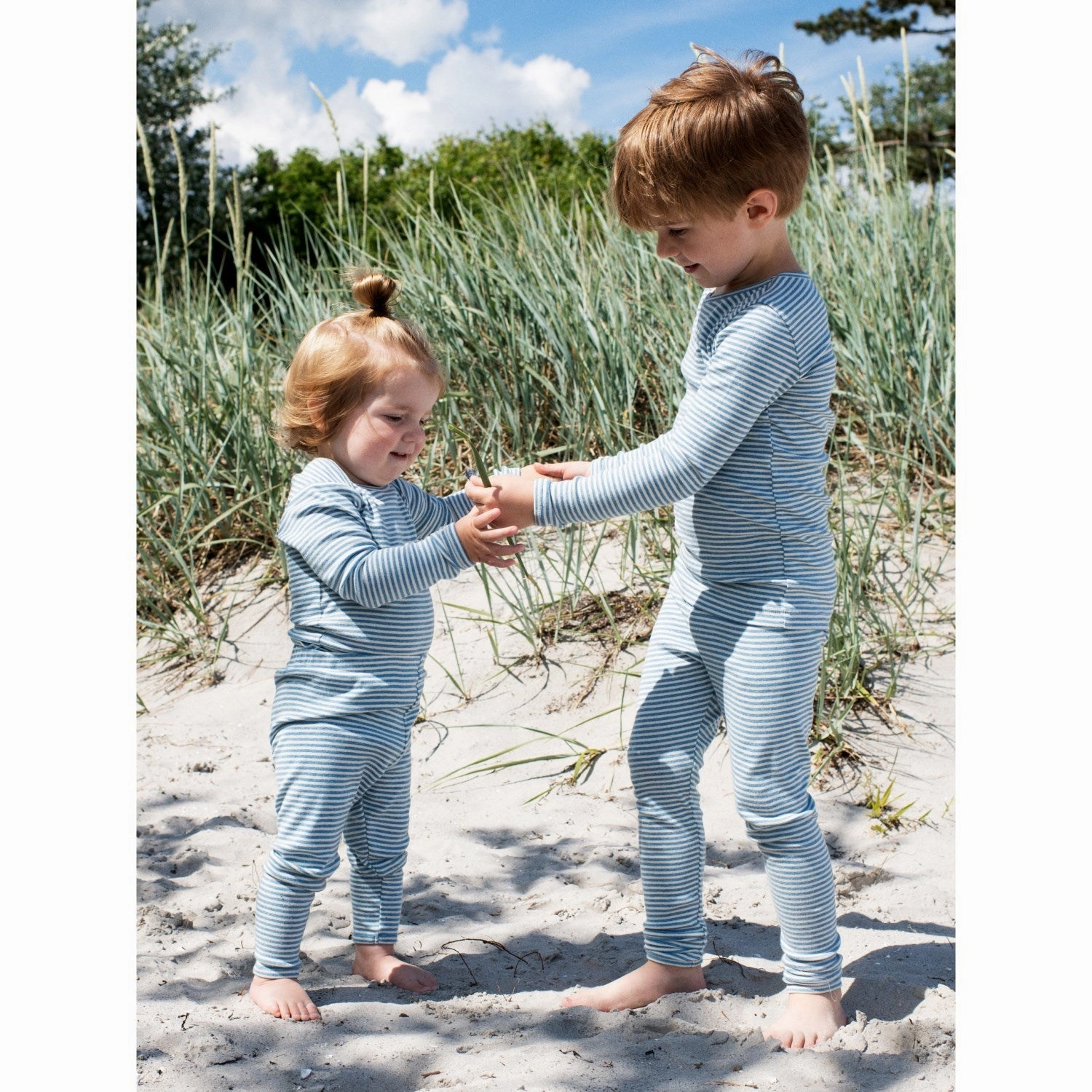 Athletic Wear Serendipity Azur/Ecru Baby Leggings Stripe