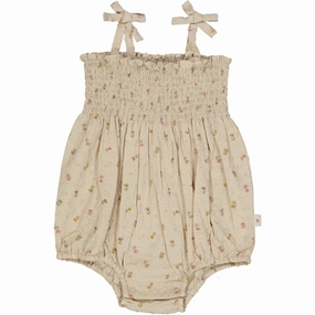 Wheat Fossil Flowers Dot Lucie Romper Durable Weekend
