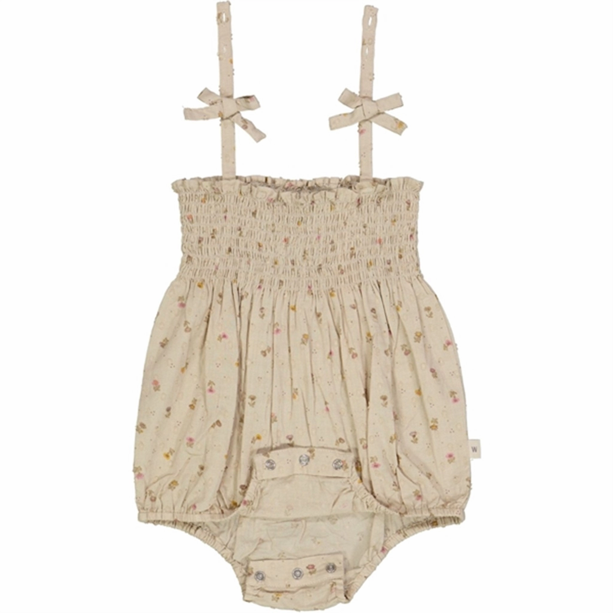 Wheat Fossil Flowers Dot Lucie Romper Trendy Couple Dance Traveler