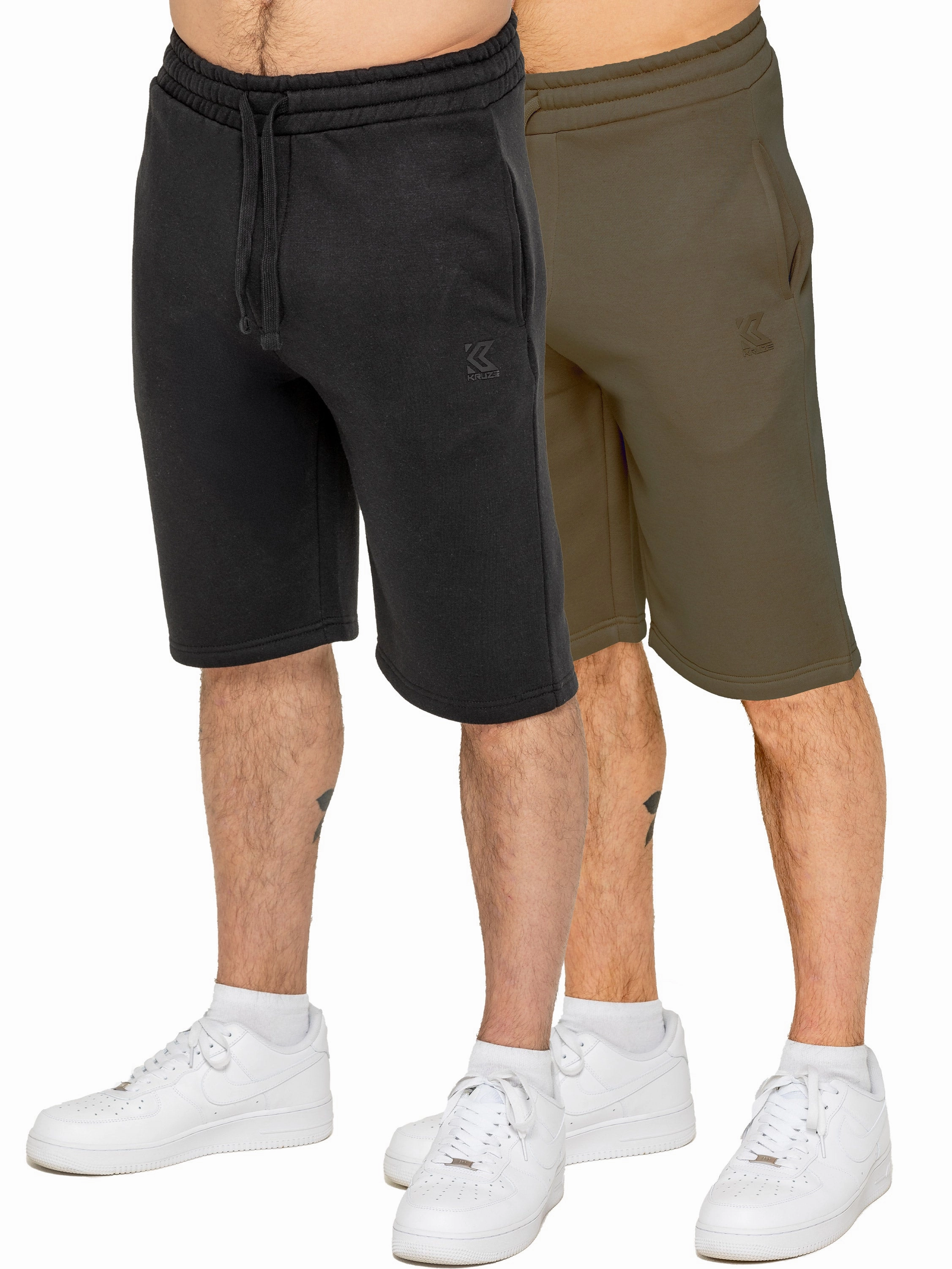 Wind Resistant Material Kruze | Mens 2 Pack Fleece Shorts