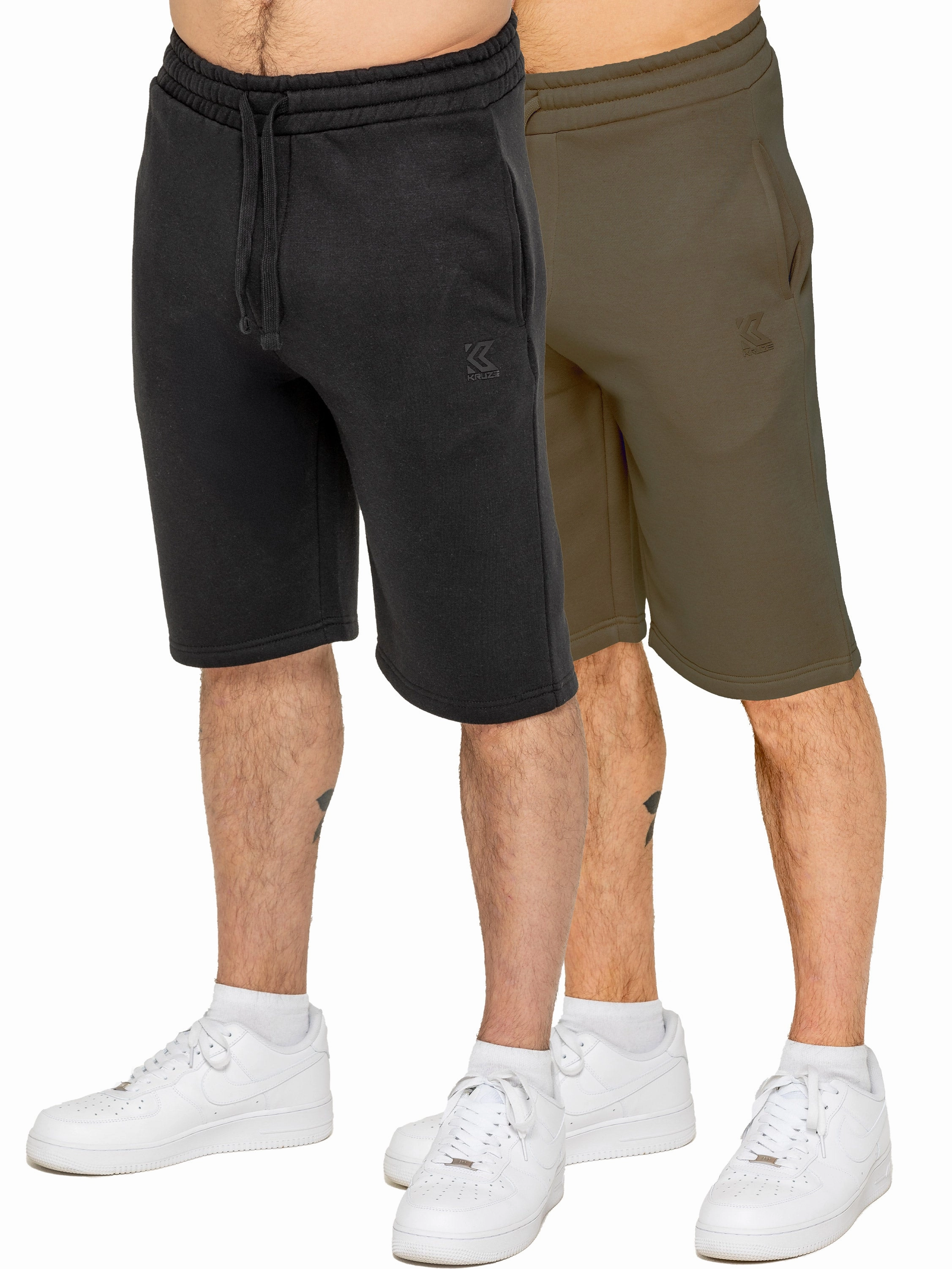 Quick Fit wrinkle - resistant Kruze | Mens 2 Pack Fleece Shorts