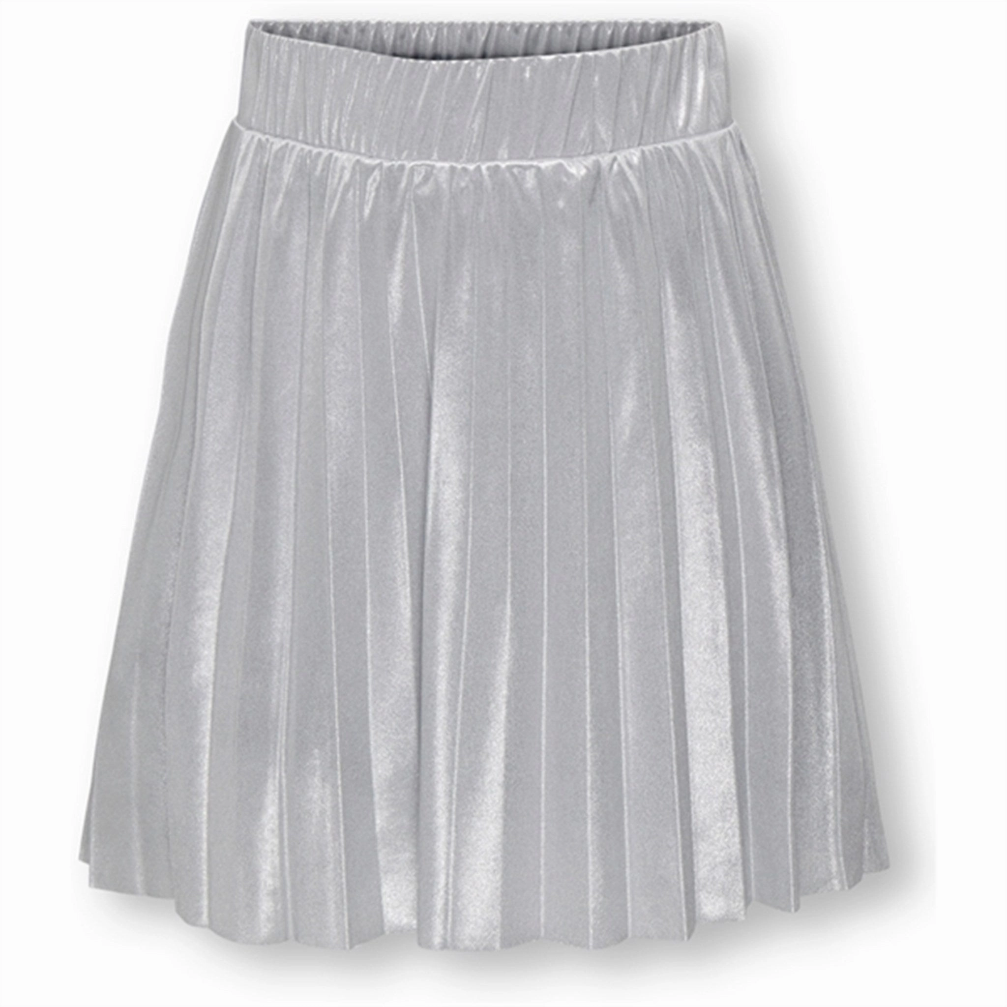 Kids ONLY Silver Metallic Hailey Pleated Skirt Double Stitched