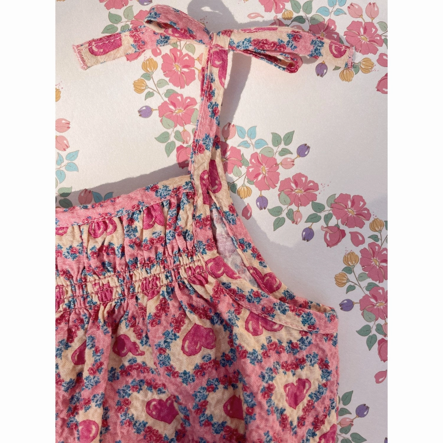 Konges Sl?jd Felice Rose Vivian Strap Romper Gots Picnic Slim Smart Vacation