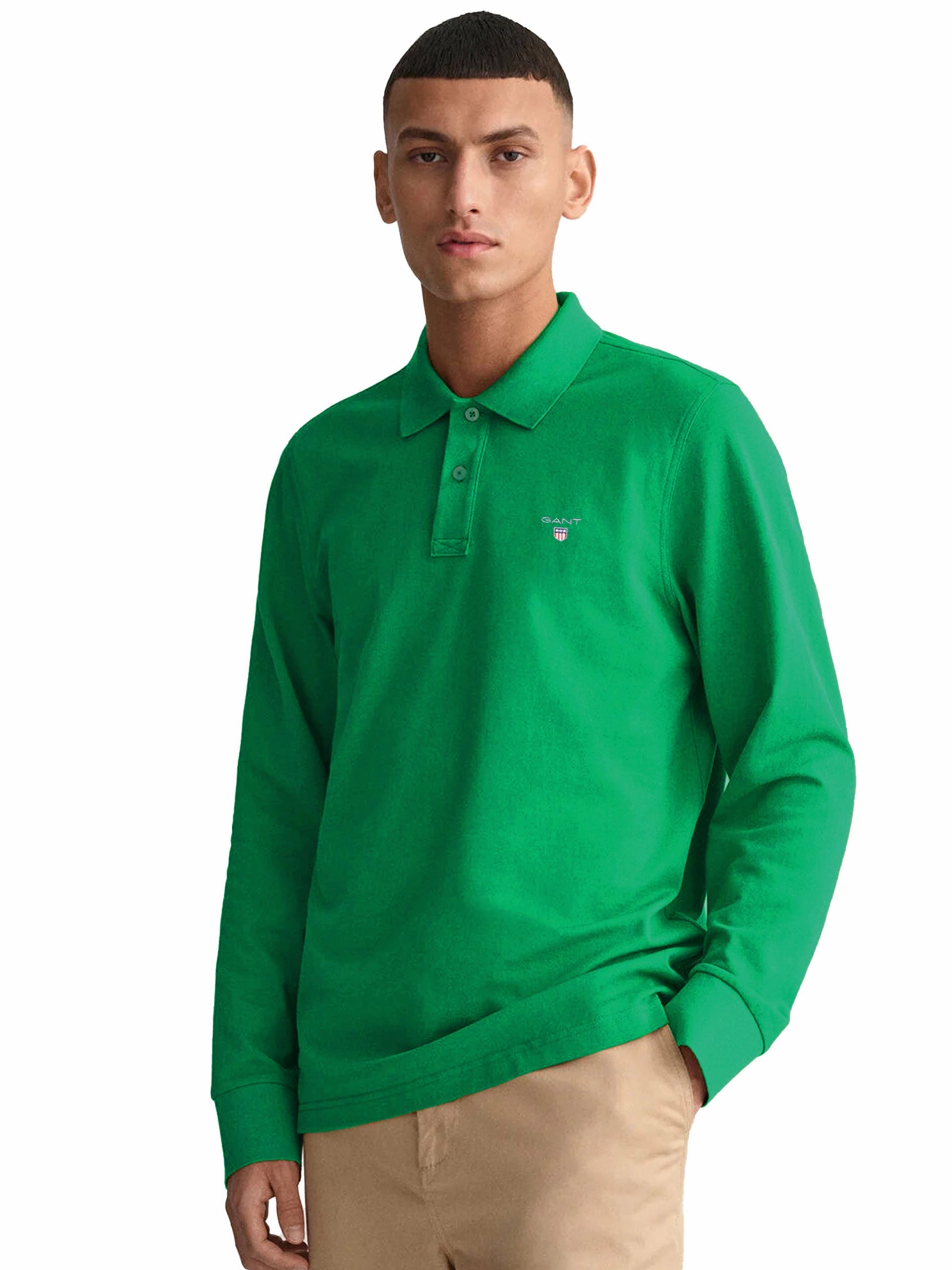 Gant | Mens Long Sleeve Polo Shirt Fitted Cut