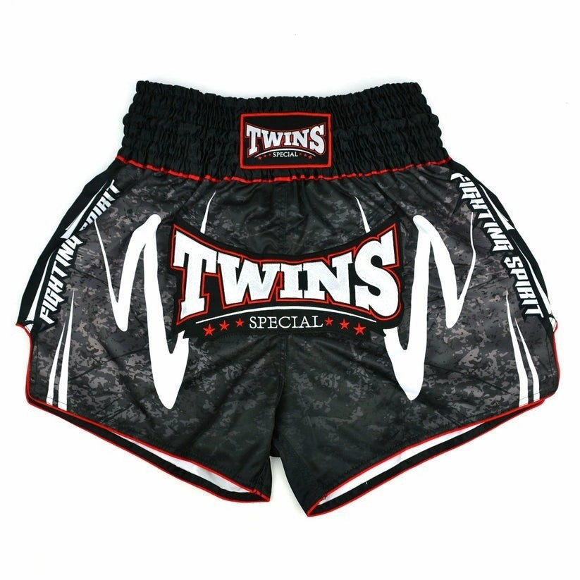 Tailored Cut Twins Special RUSTY  Muay Thai Shorts Black Blue Red Kickboxing MMA