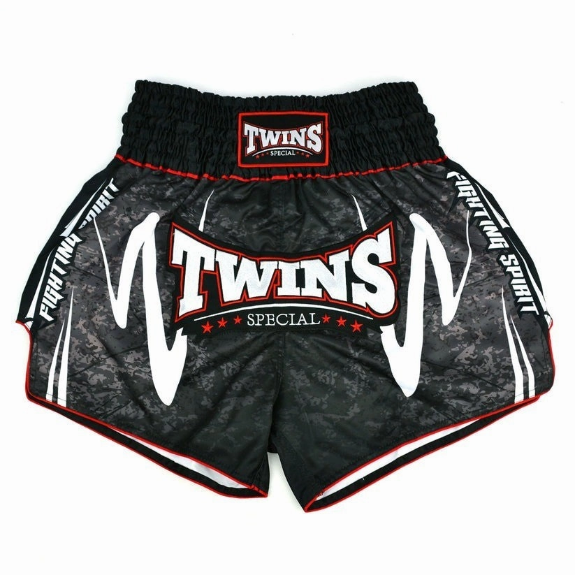silk blend Twins Special RUSTY  Muay Thai Shorts Black Blue Red Kickboxing MMA