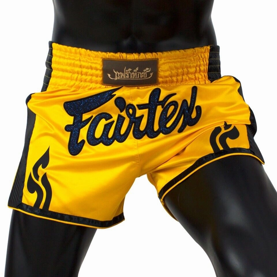 beachy vibe Fairtex Slim Cut Muay Thai Shorts BS1701 Yellow