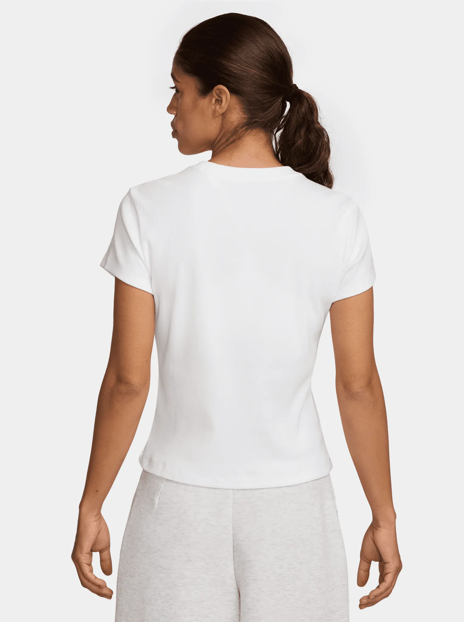 Sportswear Rib Jersey Short Sleeve Top Effortless Daywear Collared