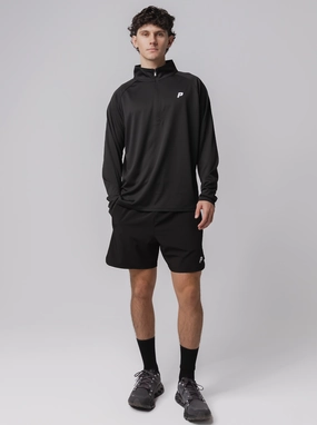 Spring Wear Cozy Style 1/4 Zip Performance Long Sleeve In Black