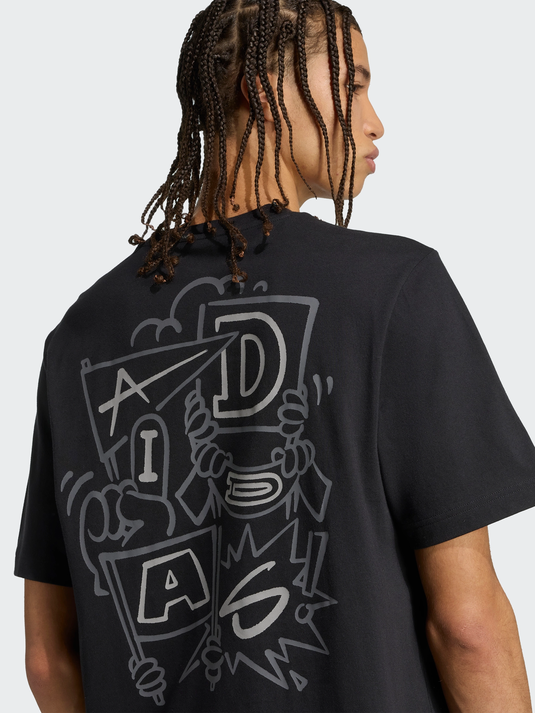 Stadium Crowd Loose Graphic T-Shirt Ribbed Collar Design Cozy Vibe Wear