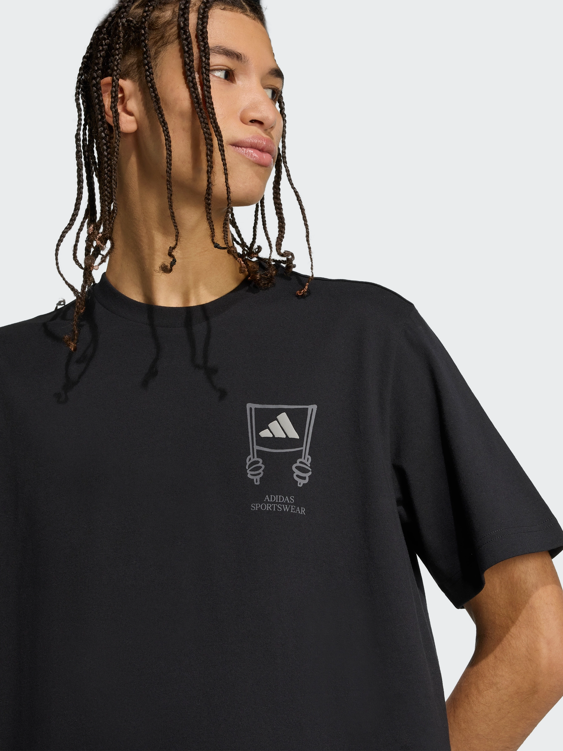 Natural Fiber Blend Stadium Crowd Loose Graphic T-Shirt