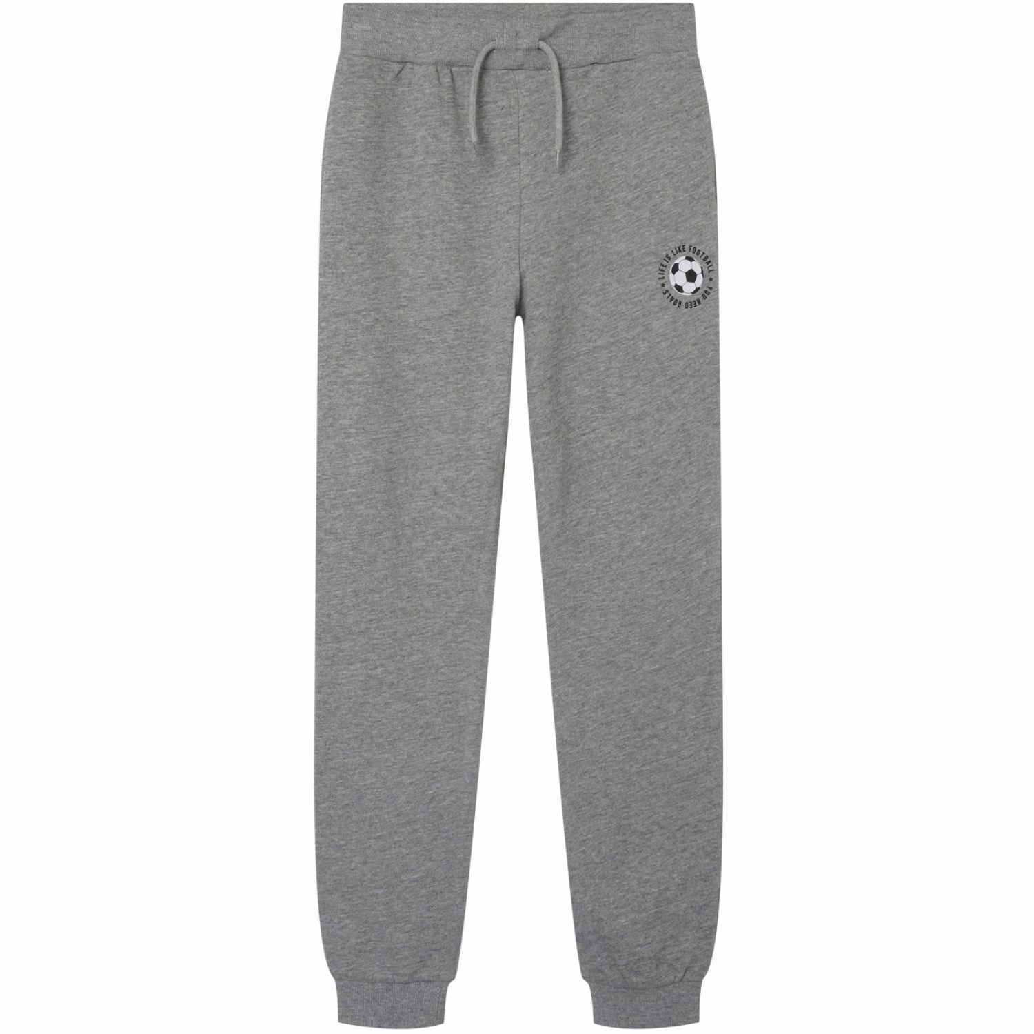 Name It Grey Melange Jefootball Sweatpants Reflective Safety Details coal