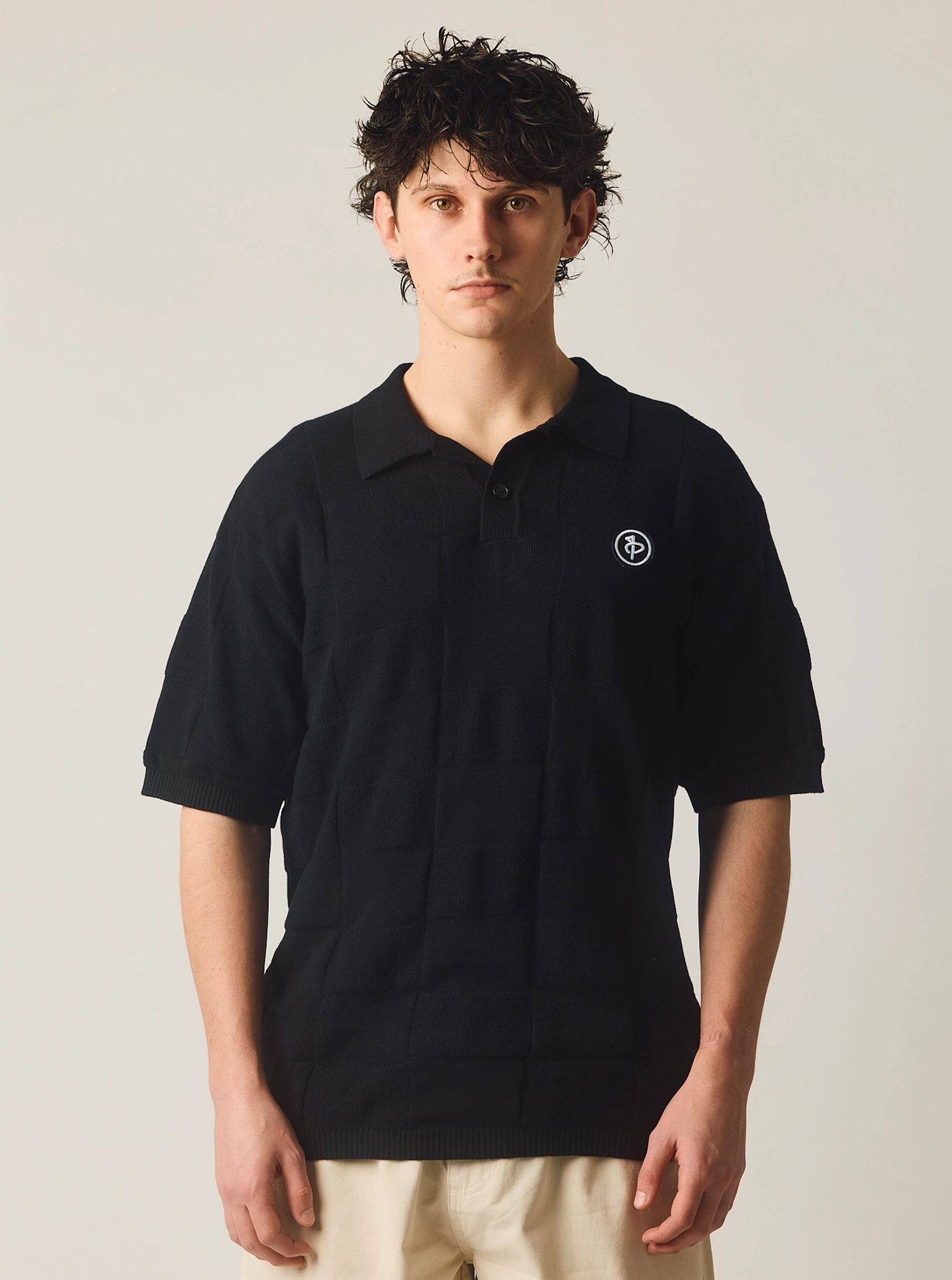 Check Knit Polo Golf Ready