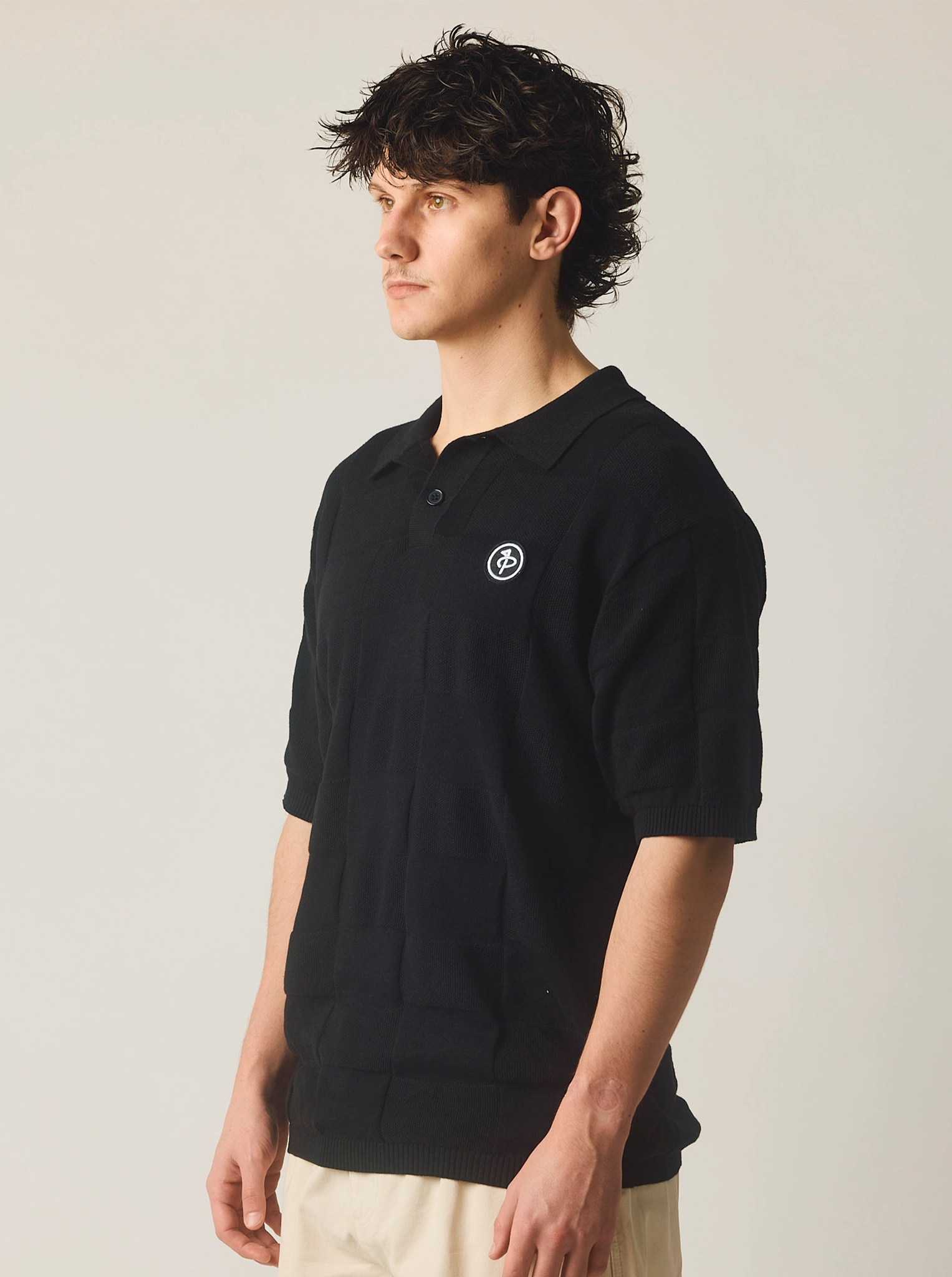 Check Knit Polo Dressy Casual