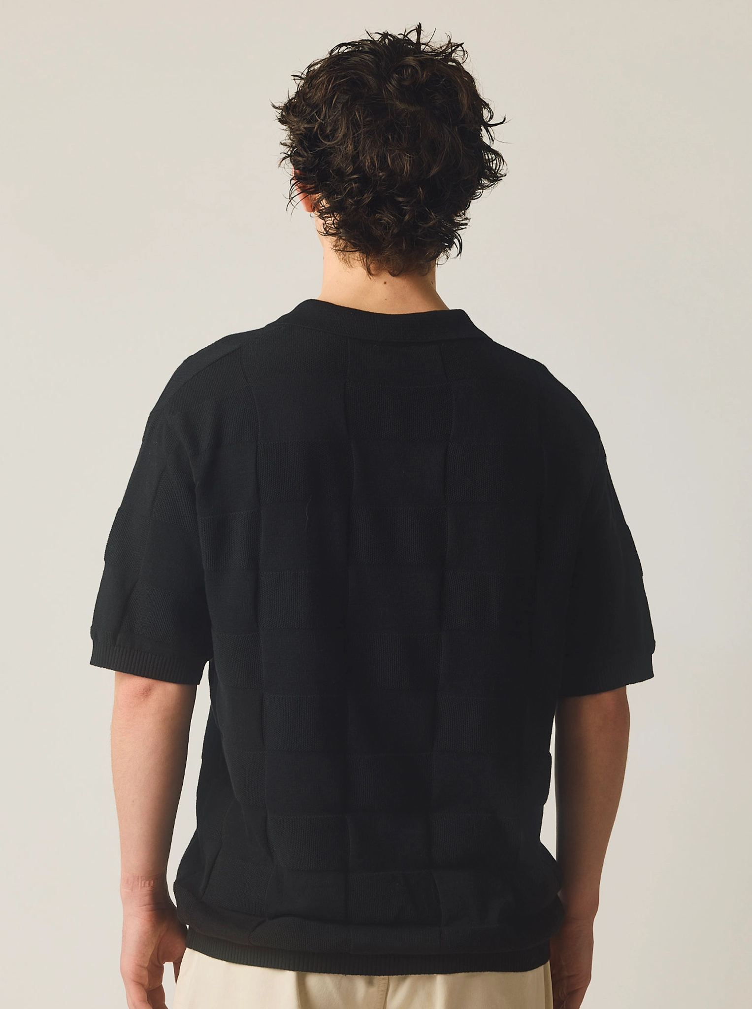 Check Knit Polo Durable Fabric