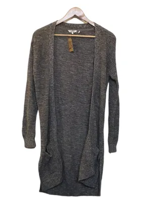 DoubleLayered Hem Technology Knitted along Length Cardigan (Size S)