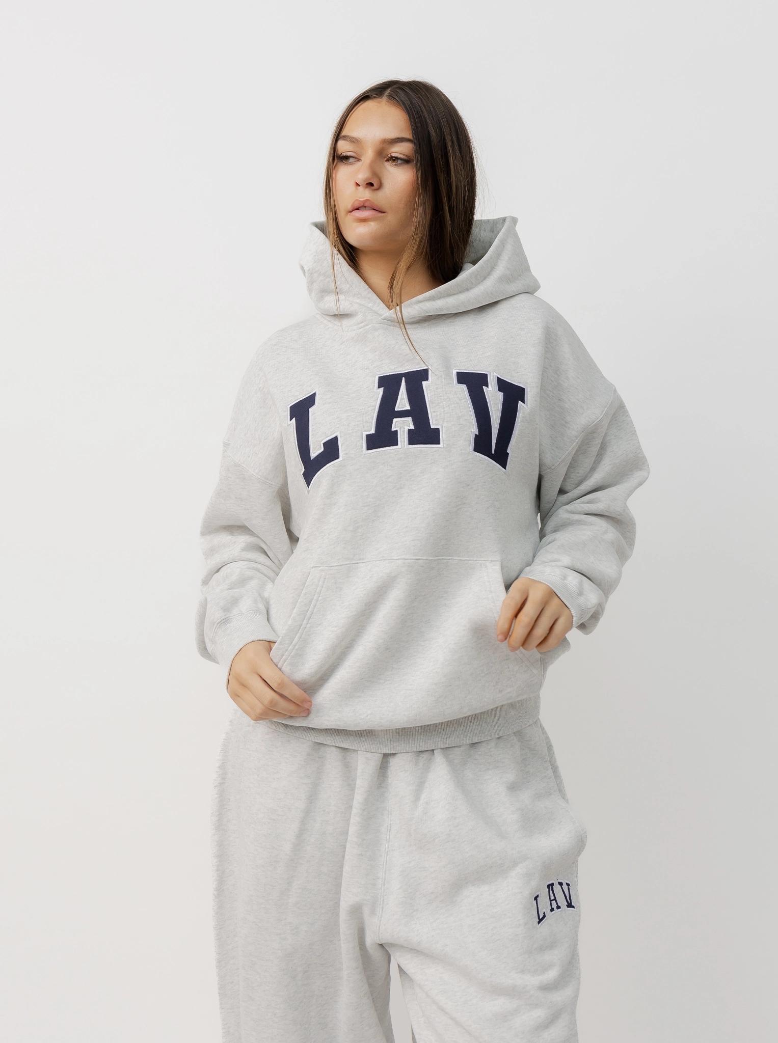 Applique Hoodie Adjustable Drawstrings