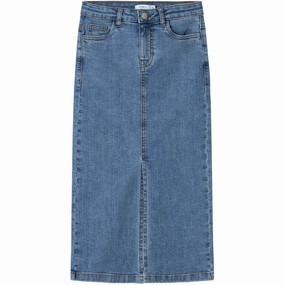 Name It Medium Blue Denim Kylie Maxi Denim Skirt Formal Event Designer Label