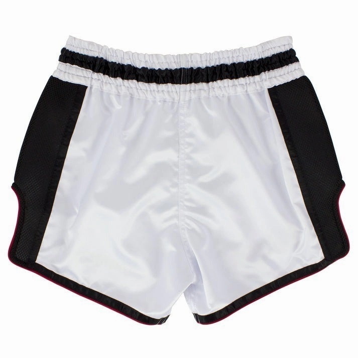 Fairtex Slim Fit Muay Thai Shorts Vanorn BS1712 White Moisture Management Lining Flex Foam Insert