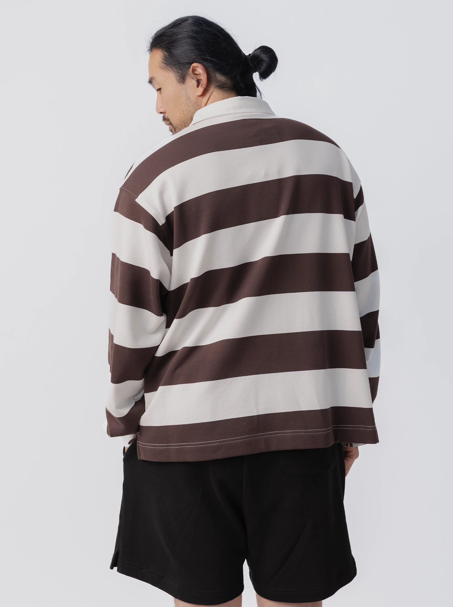 Striped Rugby Jersey in Umber & White Wallaby like