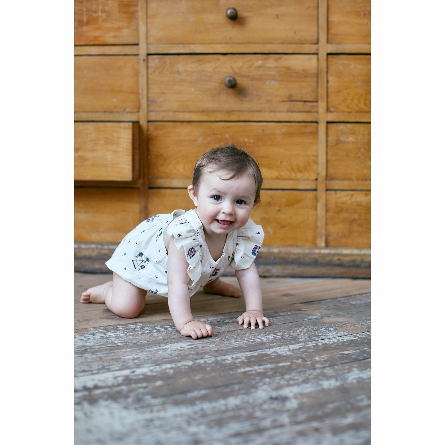 Festival Smart Copenhagen Colors Cream Tivoli Print Printed Romper W. Suspencers