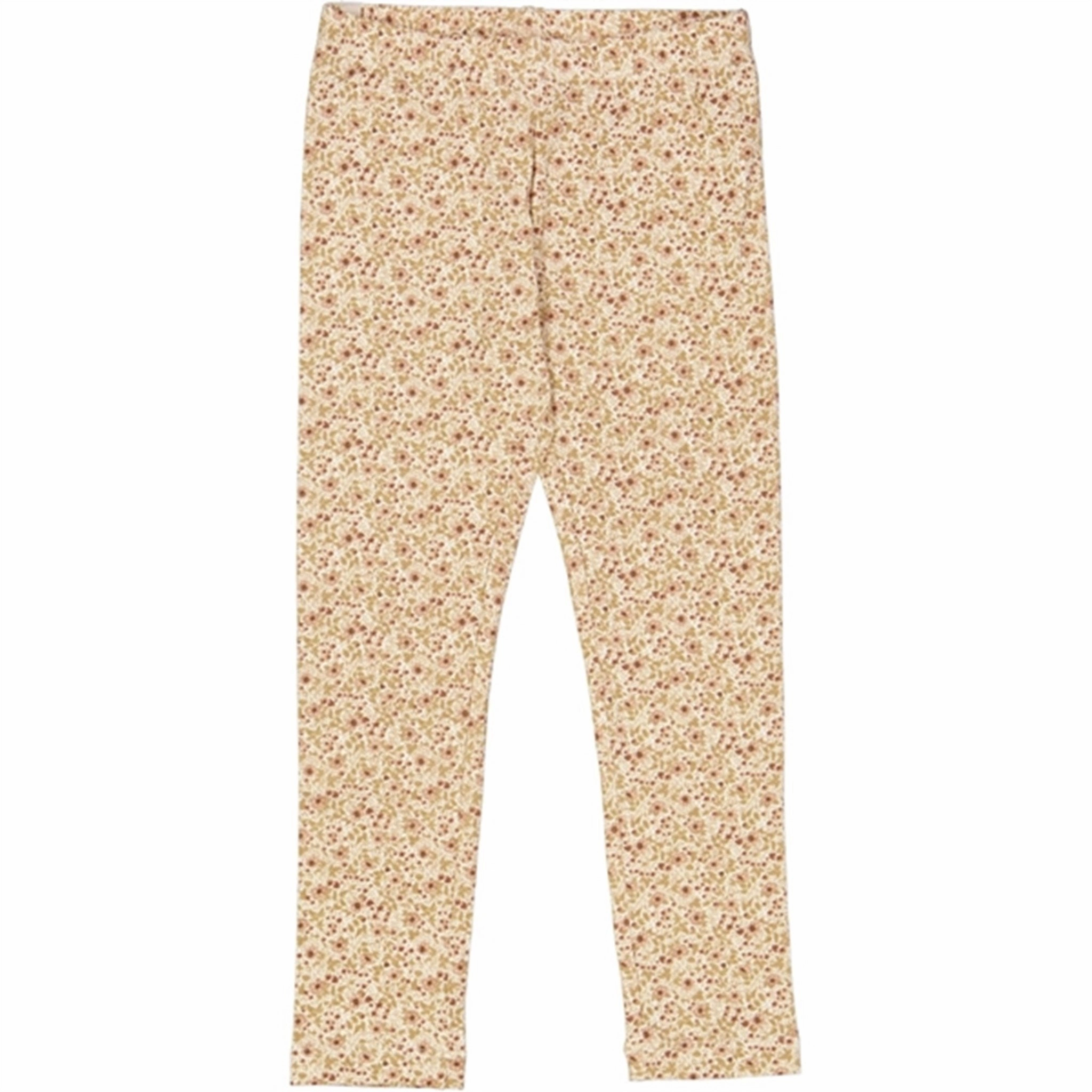 Subtle Detail Wheat Eggshell Flowers Jersey Leggings