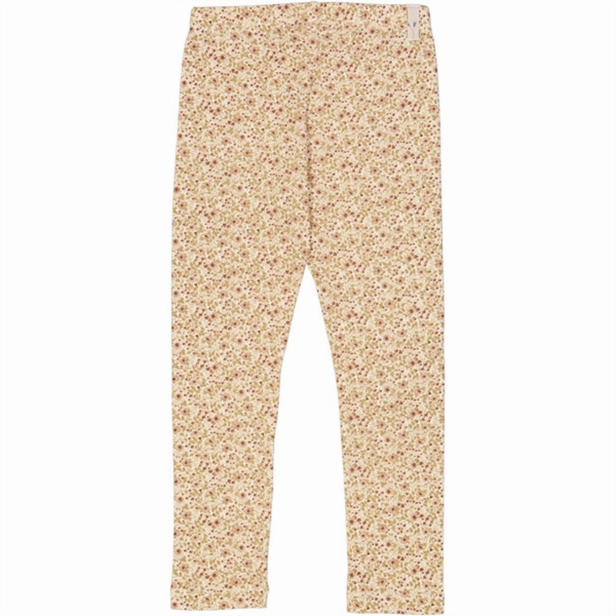 Wheat Eggshell Flowers Jersey Leggings Postpartum Fit Morning Stretch Ultimate Comfort