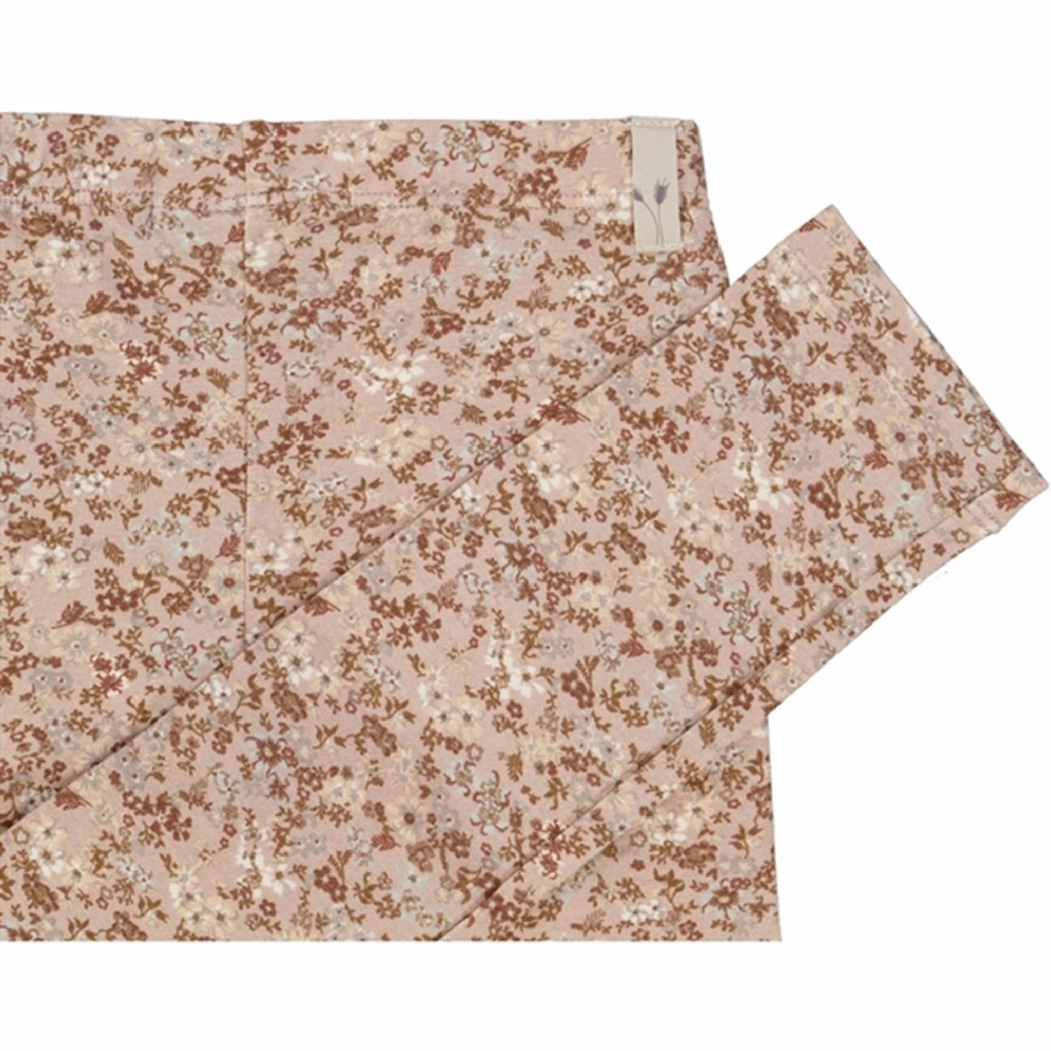 Wheat Pale Lilac Flowers Jersey Leggings Invisible Waist