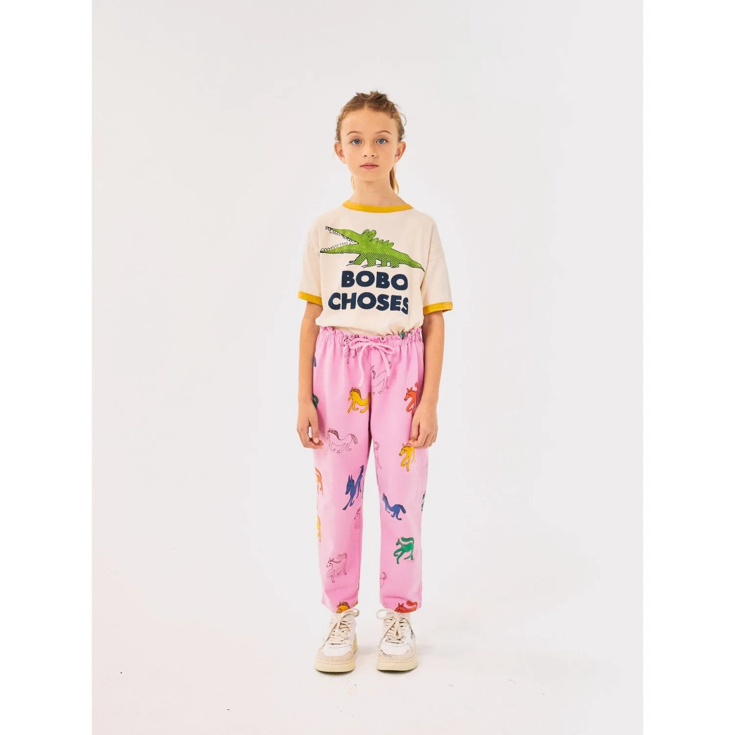 Bobo Choses Pink Wonder Horse All Over Paper Bag JAndging Pants style statement venue