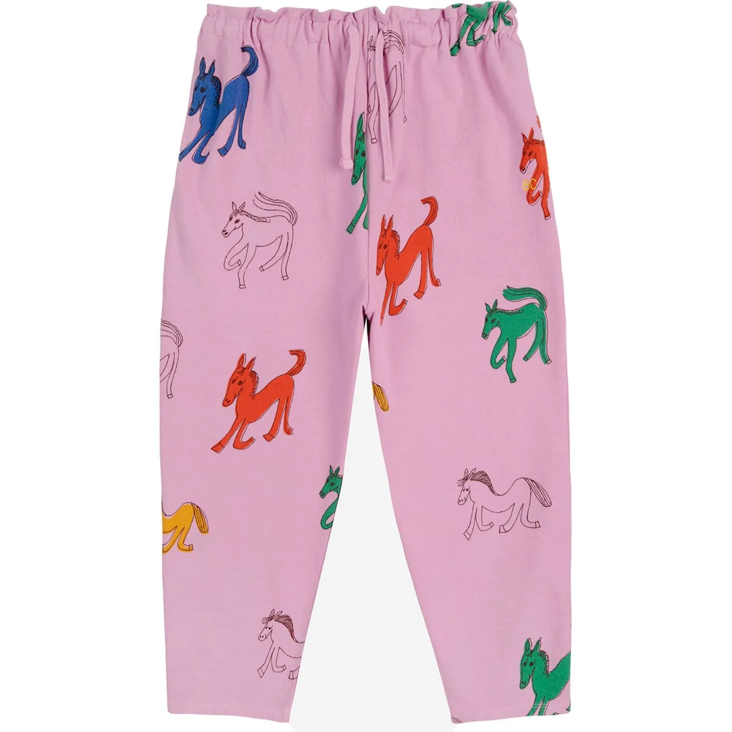 Bobo Choses Pink Wonder Horse All Over Paper Bag JAndging Pants Strap