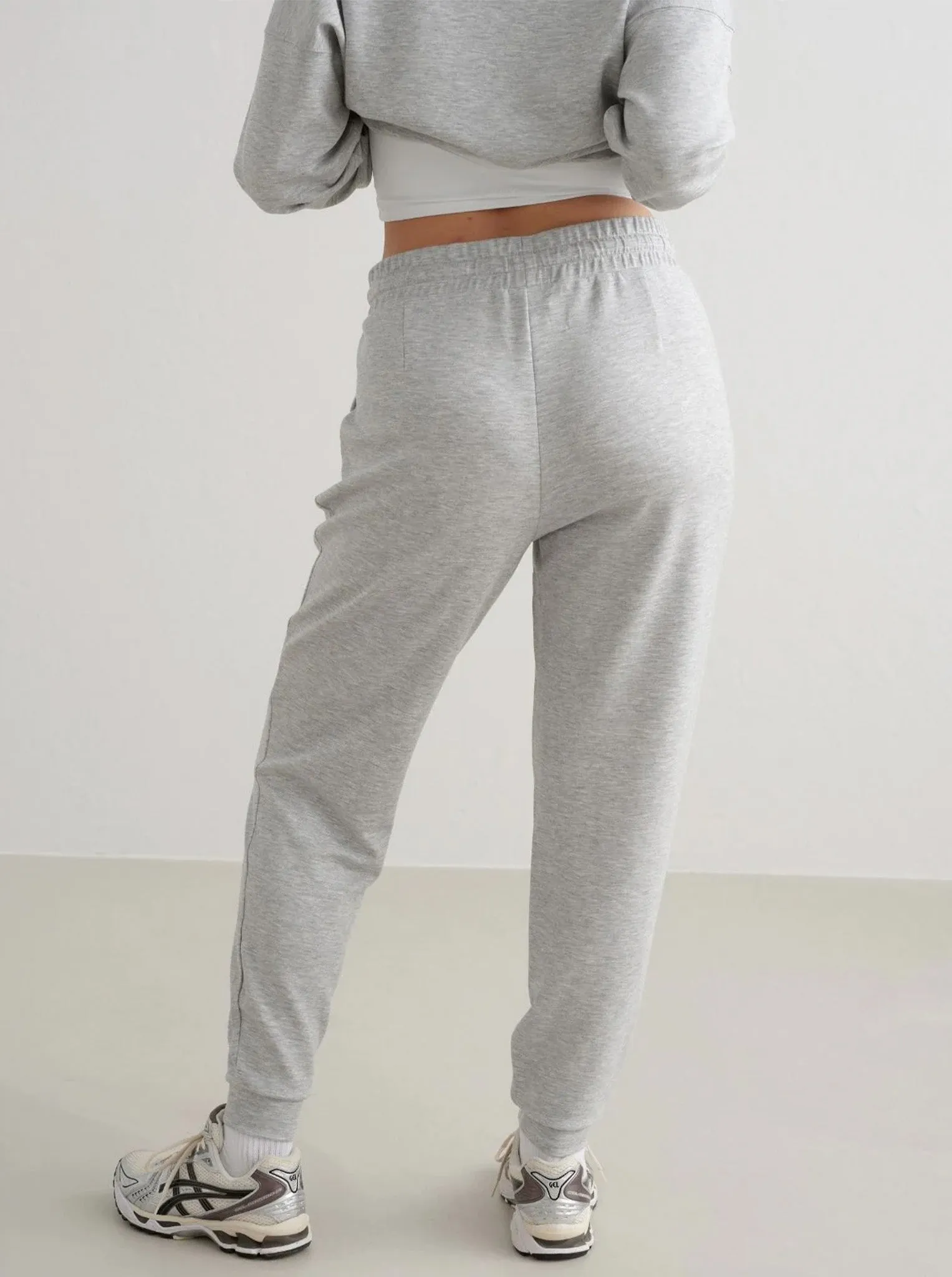 Travel Fit On The Go Light Grey Melange Comfy Modal Pants