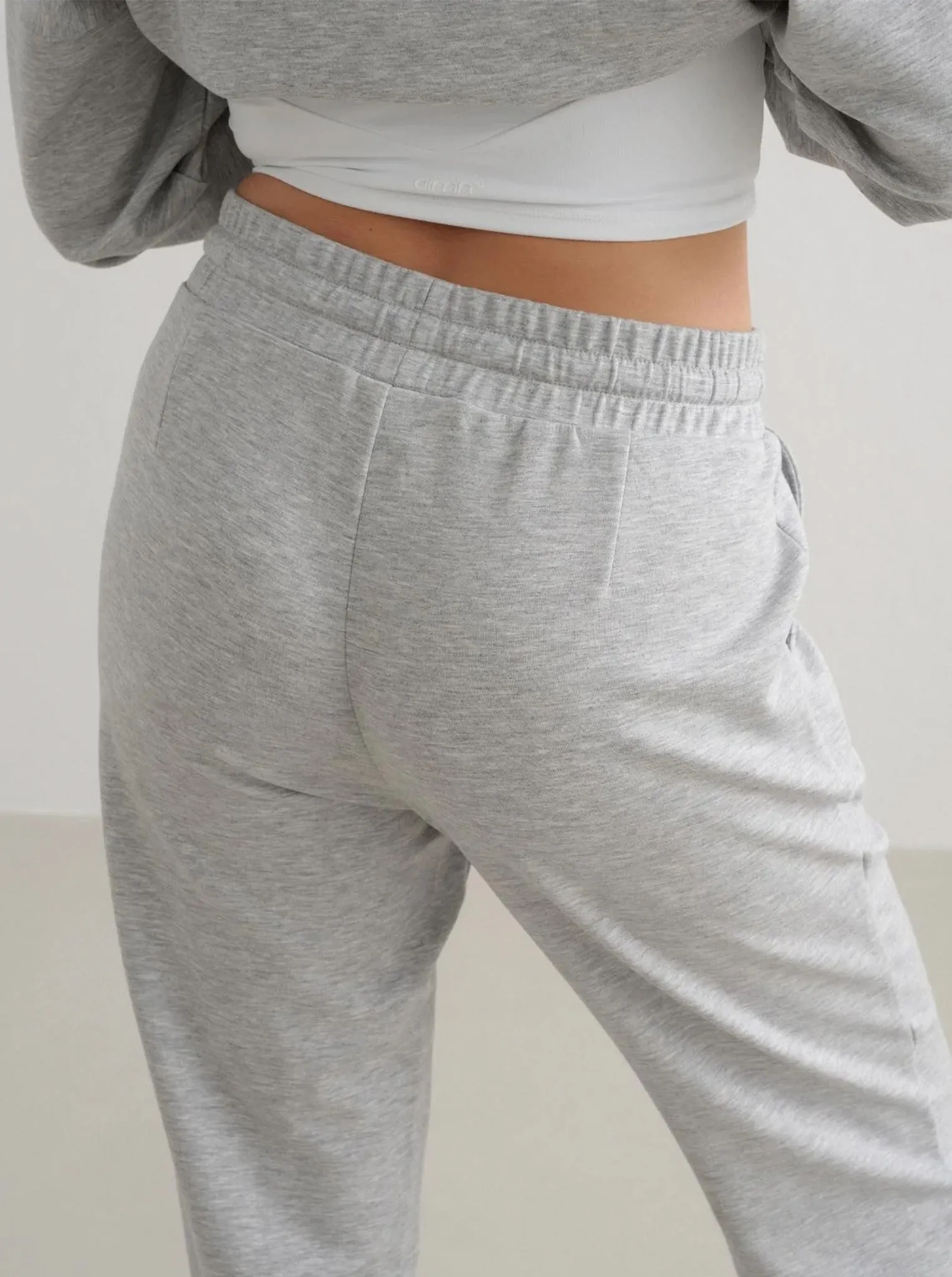Everyday Must-have Light Grey Melange Comfy Modal Pants