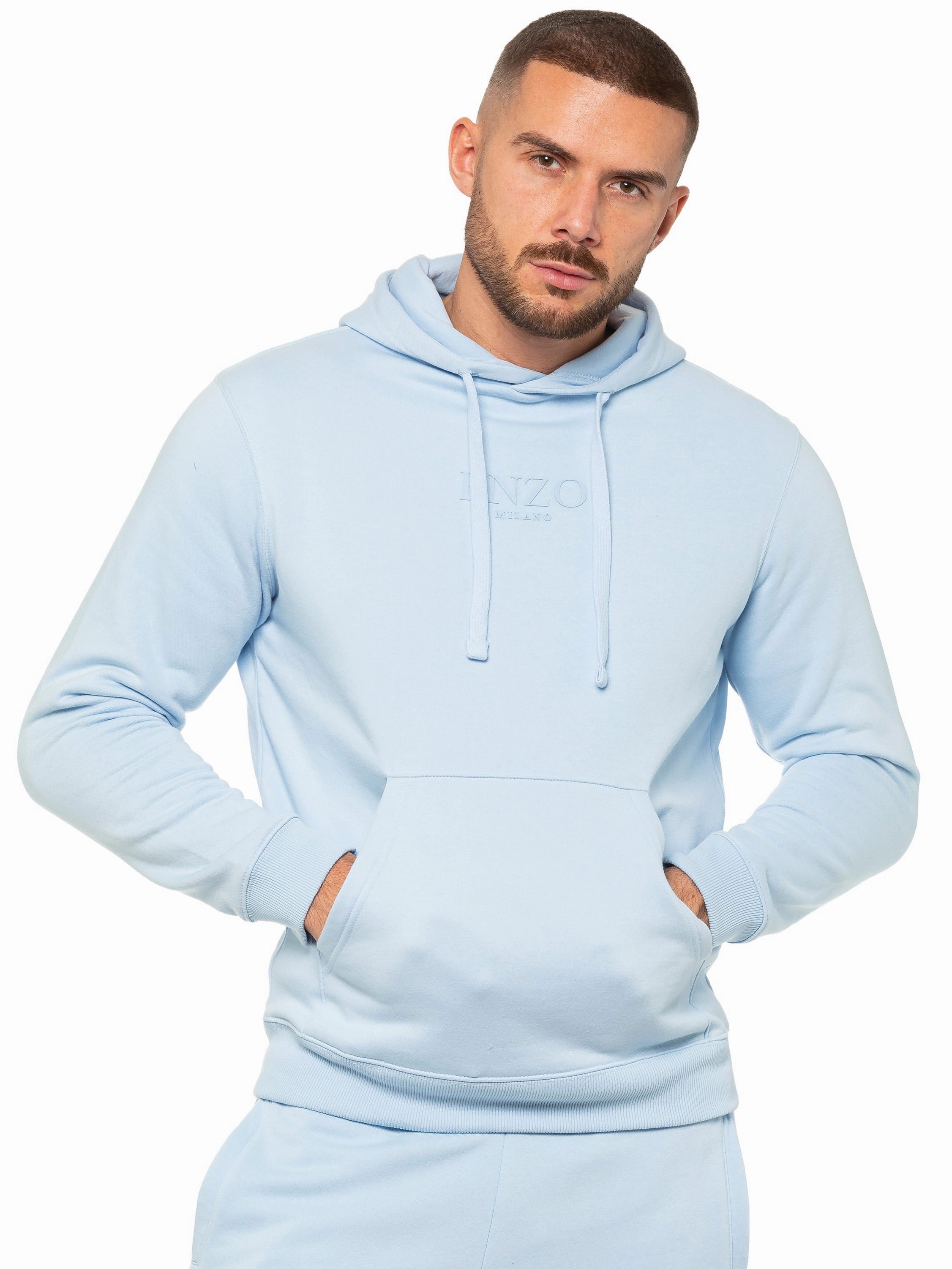 Enzo | Mens Pullover Hoodie Colorblock Panel Design Backyard Chill