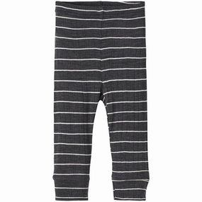 Name it Blue Graphite Stripes Wang Wool Needle Leggings Noos Camping Gear Stretch Fit Urban Mood
