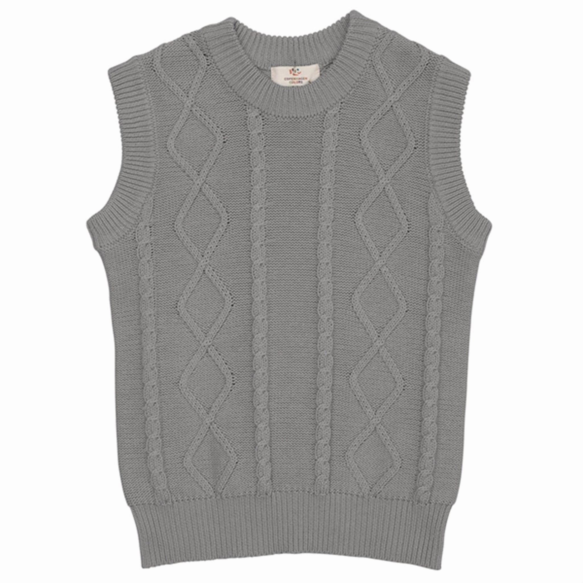 Polyester Material popular in hot regions Copenhagen Colors Grey Knitted Cable Vest