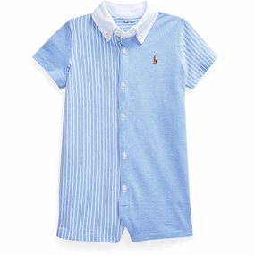 Ralph Lauren Baby Boy Jumpsuit Harbor Island Blue/White Travel Men Relaxed Running