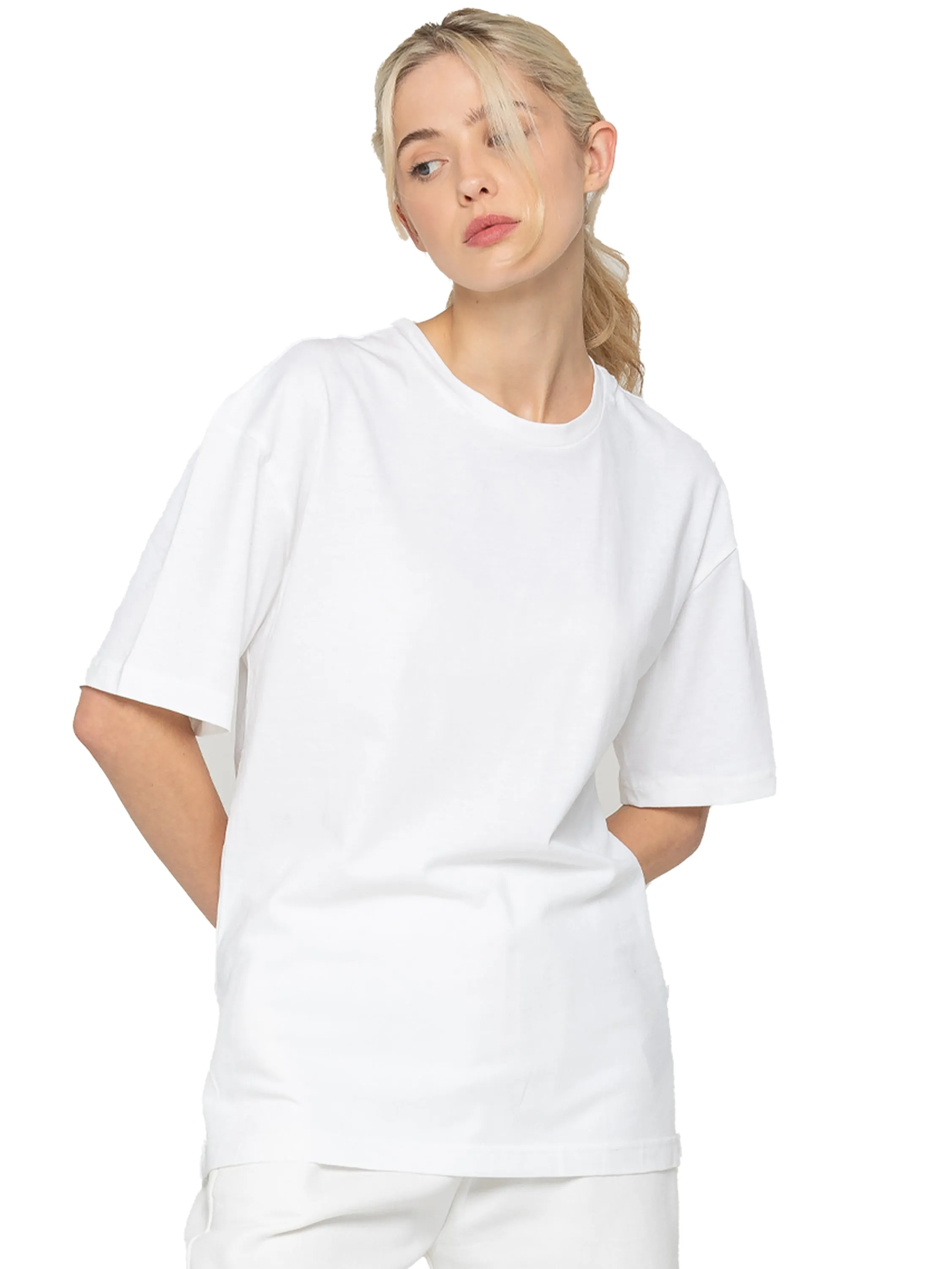Enzo | Womens Oversized T-Shirt All-Purpose Wear DoubleLayeredCollar