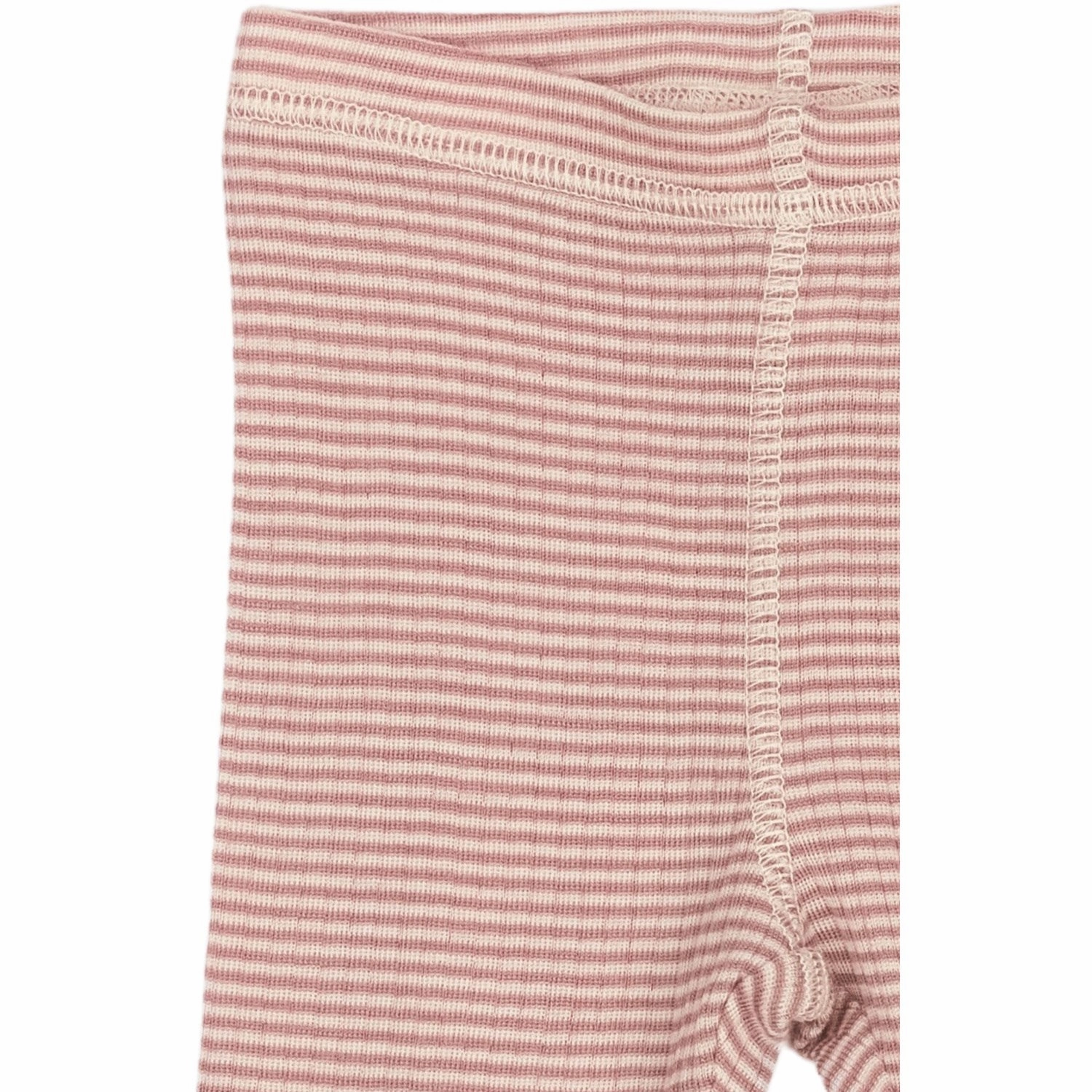 Petit Piao Nostalgic Rose/Dark Off White PPDante Leggings Merino Wool Striped Non-Restrictive Stretch